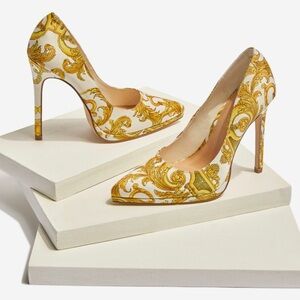 Miami Print White Women's Vintage Pump